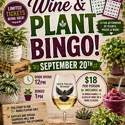 Wine & Plant Bingo* Sept.20th