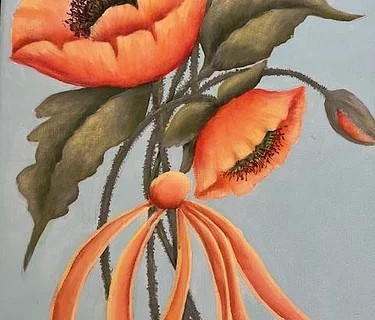 Acrylic Painting with Pat Smelkoff: Large Canvas Poppies