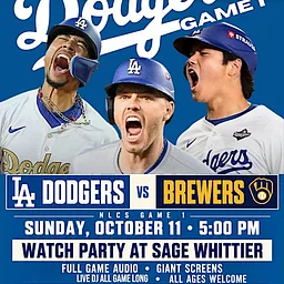 Dodgers NLCS game 1 Watch Party at Sage Whittier | October 11