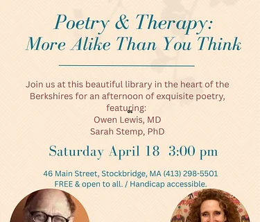 Poetry and Therapy: More Alike Than You Think with Owen Lewis, MD & Sarah Stemp, PhD