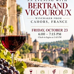 🇫🇷🍷 Friday October 23 – An Evening with Bertrand Vigouroux
