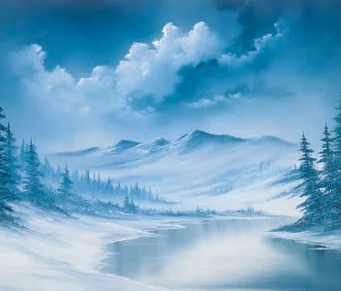 Bob Ross Painting Workshop: S21 E10—Blue Winter 