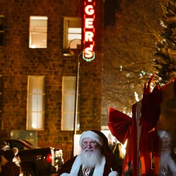 Santa and his live reindeer at Fitger's