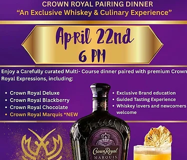 Exclusive Crown Royal Pairing Dinner at Crawdads on the Lake