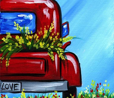New! Paint & Sip @ Joey's Pizza: Old Lil' Red Truck