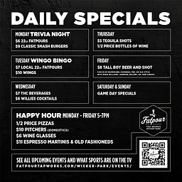 Tuesday Specials: $7 Local Fatpours & $10 Wings