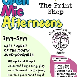 Open Mic Afternoons at The Print Shop!