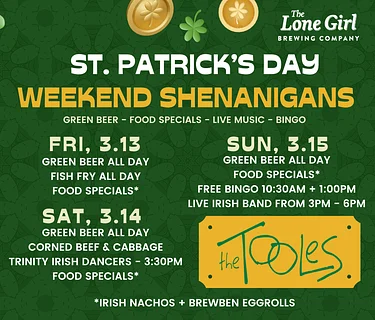 St. Patrick’s Weekend! Live Music, Irish Dancers, Green Beer