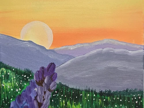 Sunset Lavender Meadow Sip and Paint Class