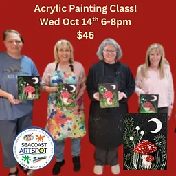Acrylic Painting Workshop: Midnight Mushrooms! $45