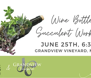 Wine Bottle Succulent Workshop at grandview