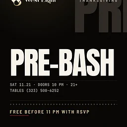 Pre-Thanksgiving Bash! West Eight Saturdays