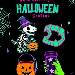 Neon Blacklight Halloween Cookies