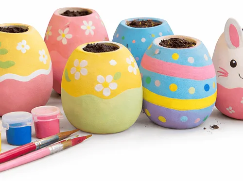 Spring Egg Planter Painting