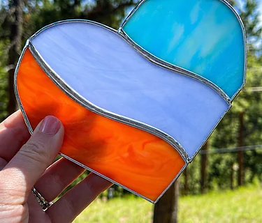 Stained Glass Social : Summer is for L💚vers Wavy Heart Sun Catchers