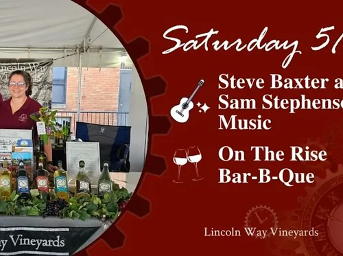 Saturday Tunes and Food with Steve Baxter and Sam Stephenson Music and On The Rise Bar-B-Que