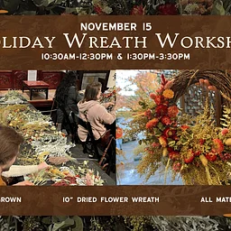 Holiday Dried Flower Wreath Workshop with Walking Whale Flower Farm