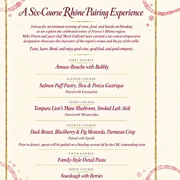 A Six Course Rhône Pairing Experience