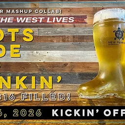 NTBC'S BOOTS MADE FOR DRINKIN' - "GOLDEN HOUR MASHUP" COLLAB GLASSWARE!