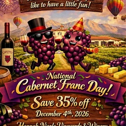 December 4th, 2026🍇🍷 National Cabernet Franc Day – Celebrate with Us! 🍷🍇