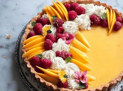 Tropical Mango Curd Fruit Tart