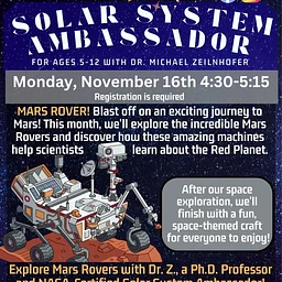 Solar System Ambassador: Mars Rovers!🪐🧑‍🚀🚀 (Ages 5-12)