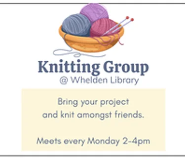 Knitting at Whelden Memorial Library