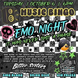 Emo Night Music Bingo
