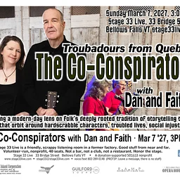 3/7/2027, Sunday: The Co-Conspirators w/ Dan and Faith (3:00 PM)