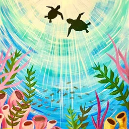 Wesley Chapel Canvas and Wine – Swimming with Turtles